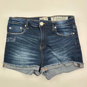 Indigo Rein Dark Wash Distressed Denim Shorts Size 7